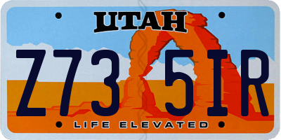 UT license plate Z735IR