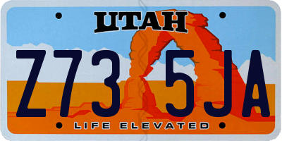 UT license plate Z735JA