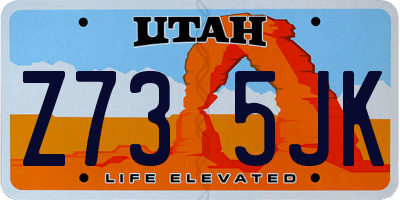 UT license plate Z735JK