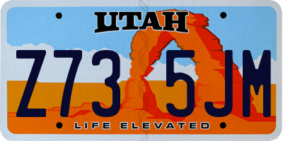 UT license plate Z735JM