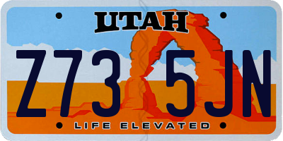 UT license plate Z735JN