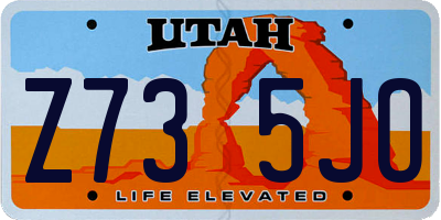 UT license plate Z735JO