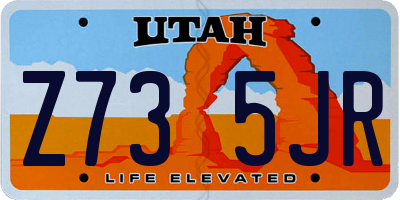UT license plate Z735JR