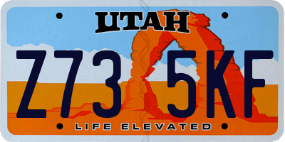 UT license plate Z735KF