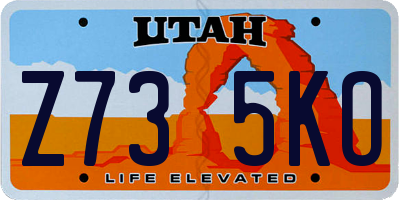 UT license plate Z735KO
