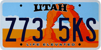 UT license plate Z735KS
