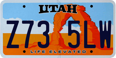 UT license plate Z735LW