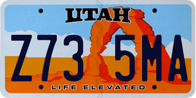 UT license plate Z735MA