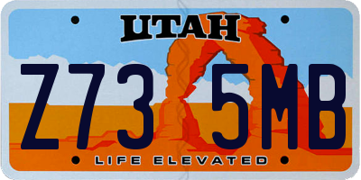 UT license plate Z735MB