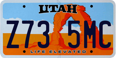 UT license plate Z735MC