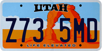 UT license plate Z735MD