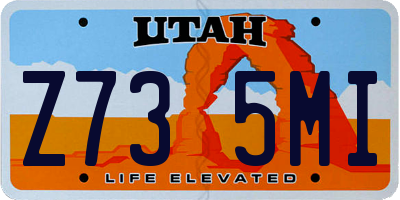 UT license plate Z735MI