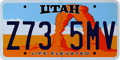 UT license plate Z735MV