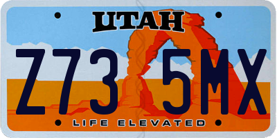 UT license plate Z735MX