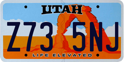 UT license plate Z735NJ