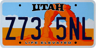 UT license plate Z735NL