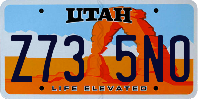 UT license plate Z735NO