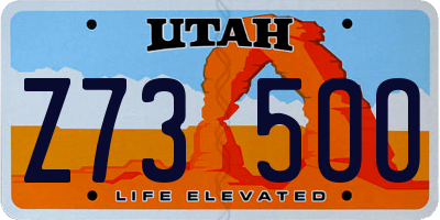 UT license plate Z735OO