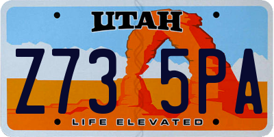 UT license plate Z735PA