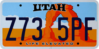UT license plate Z735PF