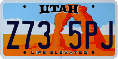 UT license plate Z735PJ