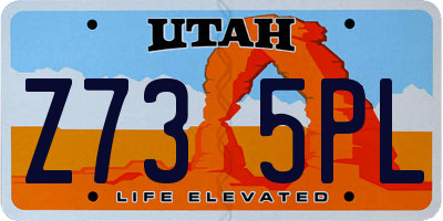 UT license plate Z735PL