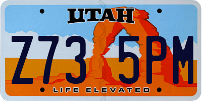 UT license plate Z735PM