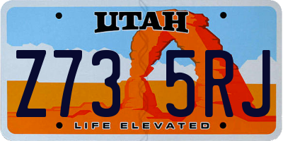 UT license plate Z735RJ
