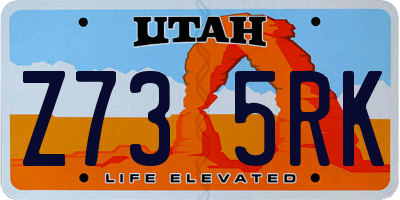 UT license plate Z735RK