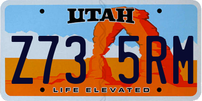 UT license plate Z735RM