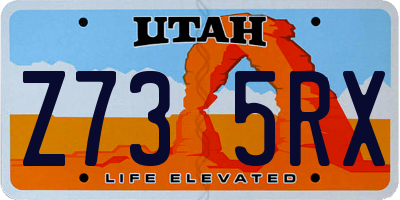 UT license plate Z735RX