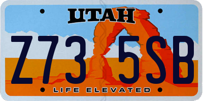 UT license plate Z735SB