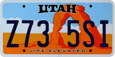 UT license plate Z735SI