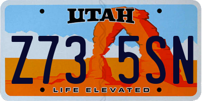 UT license plate Z735SN