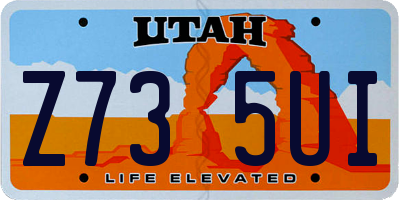 UT license plate Z735UI