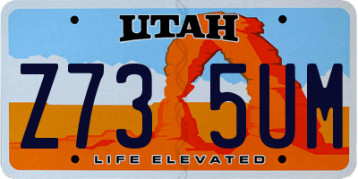 UT license plate Z735UM