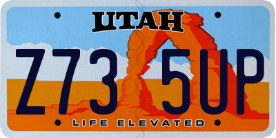 UT license plate Z735UP