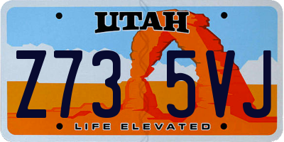 UT license plate Z735VJ
