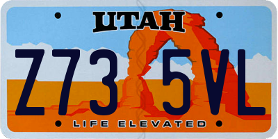 UT license plate Z735VL