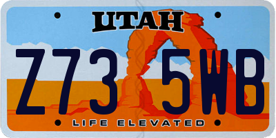 UT license plate Z735WB