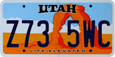 UT license plate Z735WC