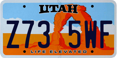 UT license plate Z735WF