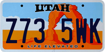 UT license plate Z735WK