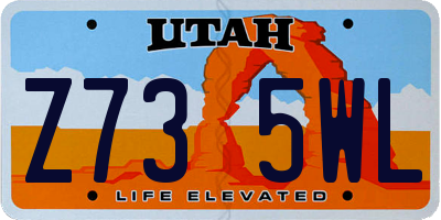 UT license plate Z735WL