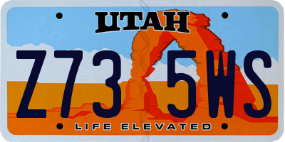 UT license plate Z735WS