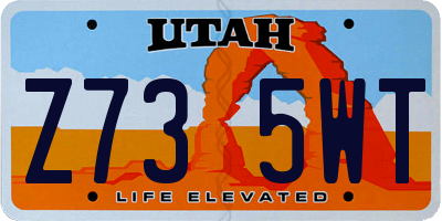 UT license plate Z735WT