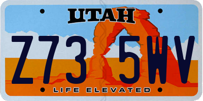 UT license plate Z735WV