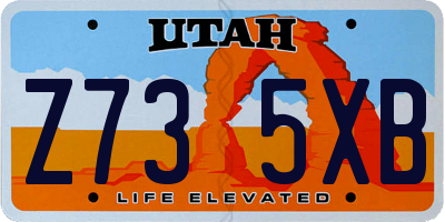UT license plate Z735XB