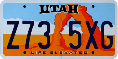 UT license plate Z735XG