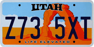 UT license plate Z735XT
